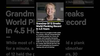 58YearOld Grandmother Breaks World Record For Longest Plank [upl. by Bina]