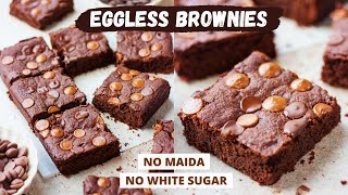 Wheat Brownies  No Eggs No Maida No White Sugar  BEST Atta Brownies Recipe [upl. by Anej98]