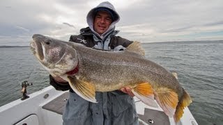 Insane Trophy Lake Trout on Fort Peck Reservoir [upl. by Ahsienom]