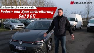 Golf 8 Tieferlegungsfedern und Spurverbreiterung  Erkner Gruppe  Volkswagen [upl. by Atikahc68]