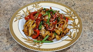 Вкусный ужин за 25 минут ЛАПША УДОН С КУРИЦЕЙ и овощами в соусе терияки Udon noodles with chicken [upl. by Zoba409]