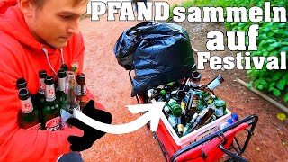 HEFTIGE Pfand sammel AKTION auf FESTIVAL😱😂CRINGE PUR pfand pfandflasche [upl. by Simah]