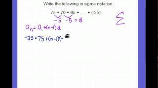 Write an Arithmetic Series in Summation Notation [upl. by Hbahsur]