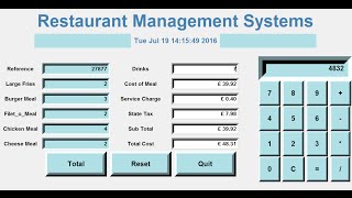 How to Create a GUI Restaurant Management Systems in Python  Full Tutorial [upl. by Player]