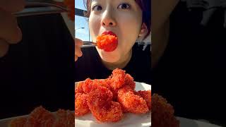 HOT CHEETOS FRIED CHICKEN MUKBANG hotcheeto friedchicken [upl. by Lanor]