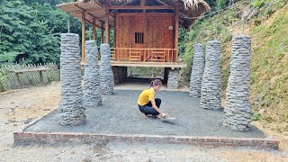 How to make cement floor  kitchen construction  Trieu Thi Hay [upl. by Elyr]