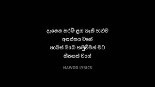 දැනෙන තරම් ළග නැති පාළුව  danena tharam laga nathi paluwa new song lyrics gislyrics [upl. by Notlem]