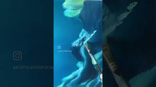 Under the Sea themed oil painting BASE LAYERS oilpaints woodpanel [upl. by Ayotac]