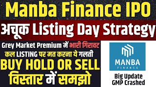 LISTING STRATEGY🔥Manba Finance IPO Allotment Hold or Sell  Manba Finance IPO Latest GMP [upl. by Hughett]