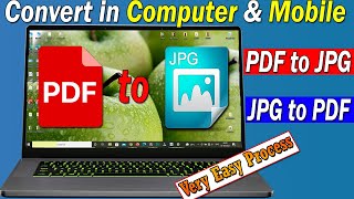 How to Convert PDF to JPG  Convert PDF to JPG in Laptop Computer  JPG to PDF [upl. by Seamus]