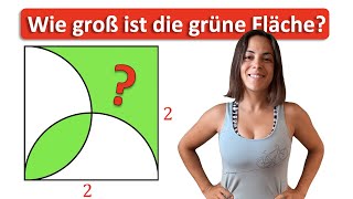 ⁉️ MATHE RÄTSEL GEOMETRIE  Berechne den grünen Inhalt des Quadrats Wie groß ist die grüne Fläche [upl. by Reichel]