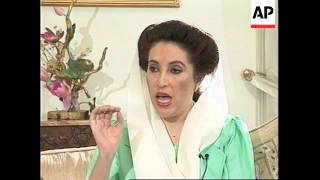 PAKISTAN BENAZIR BHUTTO ATTACKS INDIAN GOVERNMENT [upl. by Akvir762]