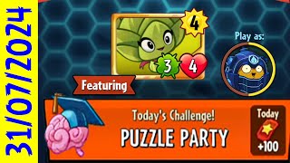 Puzzle Party 31 JULY 2024 plants vs zombie Heroes puzzle party  PVZ Heroes Puzzle Party Today [upl. by Amlus]