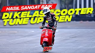 RACE SCOOTER 2TAK TUNE UP ALHAMDULILAH DI KASIH POSISI KE SATU  SCOOTER PRIX SENTUL KARTING [upl. by Esoryram]