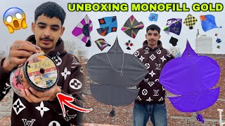 Unboxing amp Testing Monofil Gold🔥 Full Review  Best Manjha For Kite Flying😱 Kite Fight 2023 [upl. by Zebedee696]