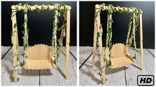 How to make Popsicle Sticks Swing  DIY  Tutorial on using only ice cream sticks [upl. by Lattonia470]