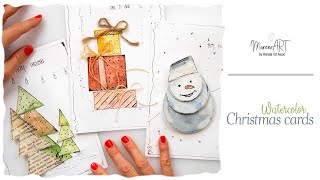 Watercolor diy holiday cards  simple and fun idea [upl. by Selia637]