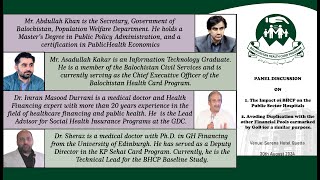 Balochistan Health Card Program BHCP  Panel Discussion 30th August 2024 [upl. by Nadruoj]