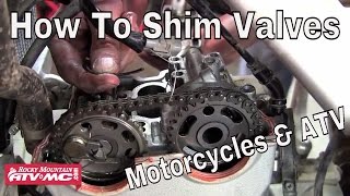 How To Adjust Valves on a Motorcycle or ATV  Shim Type [upl. by Aamsa]