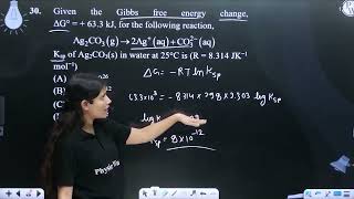 Given the Gibbs free energy change G   633 kJ for the following reaction Ag2CO [upl. by Tarsus898]