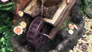 Gnome And Wheelbarrow Water Feature With Spinning Wheel [upl. by Daphne]