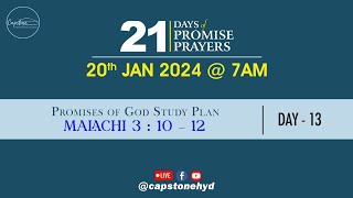 21 DAYS PROMISE PRAYERS  Day  13  20012024  7AM [upl. by Ieppet]