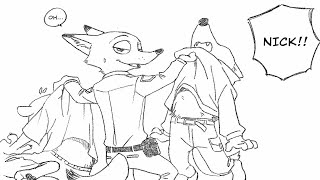 Zootopia Comic  Nick x Judy  Crossing a Line [upl. by Nyltyak]