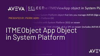 ITMEObject App Object in System Platform [upl. by Newo]