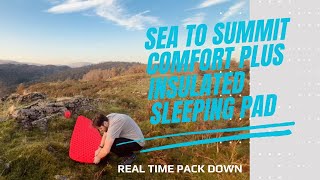 Sea to Summit Comfort Plus Insulated Sleeping Pad Real time pack down [upl. by Cori814]