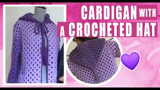 Cardigan with a HAT  how to crochet  EASY AND FAST  BY LAURA CEPEDA [upl. by Einhorn45]