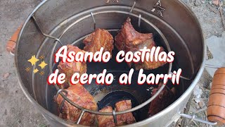 Asando costillas de cerdo al barril [upl. by Kirsten]