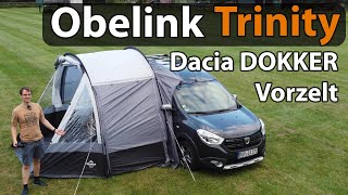 MEIST EMPFOHLENES VORZELT für Dacia DOKKER ⛺️ OBELINK TRINITY Review als Heckzelt und Seitenzelt [upl. by Arykat325]