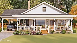 Stunning Cottage  Small House Design With Car Port amp Wrap Around Porch [upl. by Gelhar]