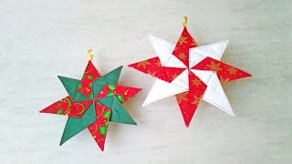 DIY Kaleidoscope Star Quilted Christmas Ornaments [upl. by Nerua]