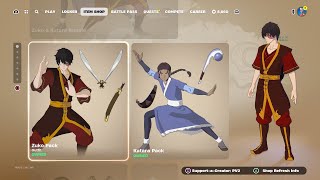 NEW AVATAR ZUKO KATARA AND TOPH BUNDLES ARE HERE Fortnite Item Shop Right Now April 9th 2024 [upl. by Shig]