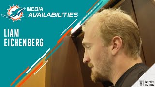 Liam Eichenberg meets with the media  Miami Dolphins [upl. by Hsirrehc]