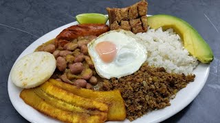 así se hace una bandeja paisa al estilo de rosita cocina  como hacer una bandeja paisa colombiana [upl. by Norris]