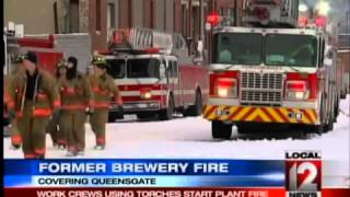 Fire at Old Hudepohl Brewery in Queensgate [upl. by Mortimer]