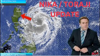 Nika intensifying to Typhoon Status prior to landfall multiple other storms developing westpacwx [upl. by Lisa]