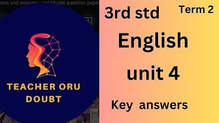 3rd std English workbook answers  3rd english term 2 unit 4 workbook answers 2024  2025 [upl. by Nap]