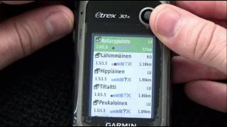 Garmin eTrex 30x käynnistys menut ja kartan vieritys [upl. by Hoxie479]