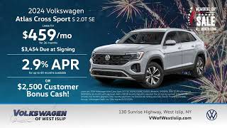 The Memorial Day Sale is going on ALL month long at Volkswagen of West Islip [upl. by Lisabet404]