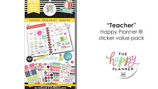 Value Pack Stickers  Teacher  BIG Happy Planner® Preview [upl. by Rennerb]