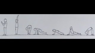 12 Surya Namaskar Positions  Abstract Drawing  International Yoga Day [upl. by Ardenia]