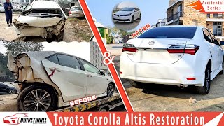 Toyota Corolla Altis Restoration Project  Parts  Denting  Paint  Accident Cars in Low Budget [upl. by Arriec]