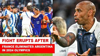 Argentina vs France Olympics Fight erupts after France eliminates Argentina in 2024 Olympics [upl. by Aronael831]