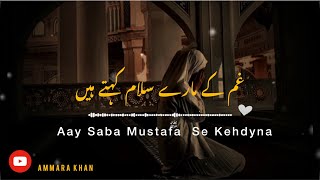 Aay Saba Mustafaﷺ Se Kehdyna  heart touching naat ❤️  slow  reverb  lyrics [upl. by Kowal725]