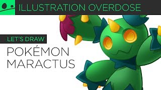 Lets Draw Pokemon 556  Maractus [upl. by Aerehs]