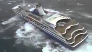 Cruise ship in extremely rough sea [upl. by Ljoka]