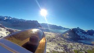 Arcus E 22  RC Scenic Flight  Alps  Schwyz  Swiss Knife Valley  Onboard View [upl. by Keeryt683]